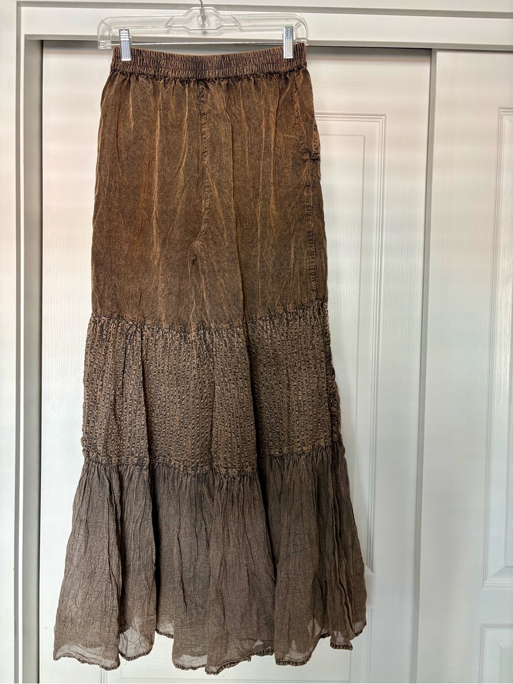 Young Threads NWT Boho Chic Tiered Patch Inserted Corduroy Mocha Wide Leg Pants - Picture 13 of 17